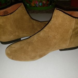 Brown Suede Boots Size 8 Zip up Back Boho